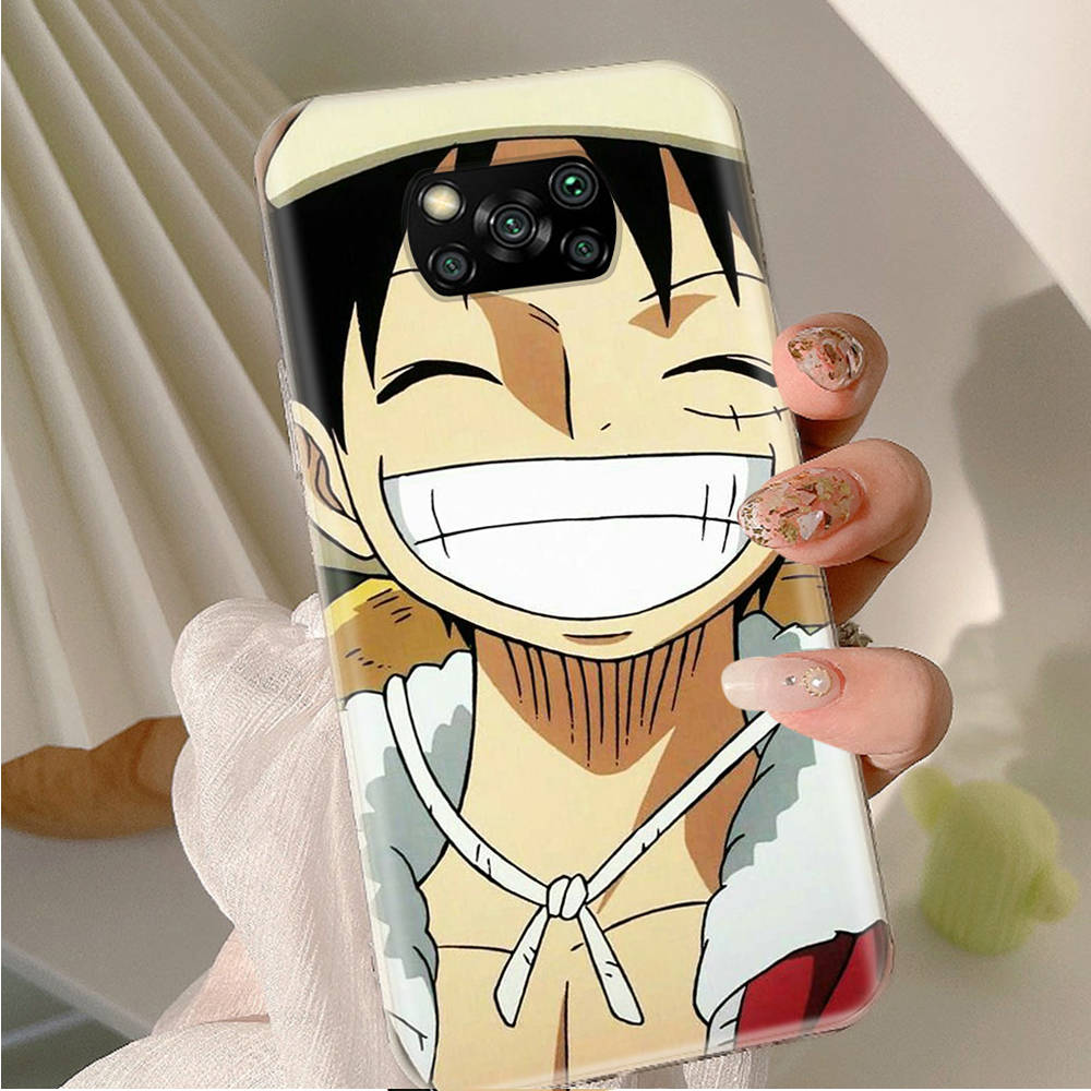 AD62 One Piece Luffy Clear Case for Samsung A04 A14 A23 A34 A54 M23 M33 M52 M53 Realme 10 9 C30S C35 C55 VIVO Y02 Y21 Y33S Y51 X80 V25 Cover