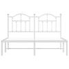 Metal Bed Frame with Headboard White 150x200 cm