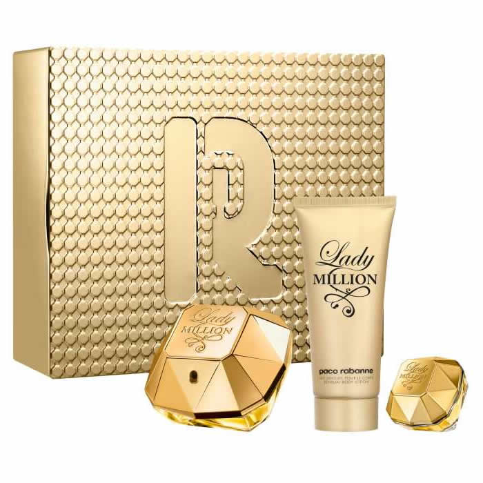 

Paco Rabanne Lady Million Парфюмированная вода-спрей 80 мл Набор из 3 предметов