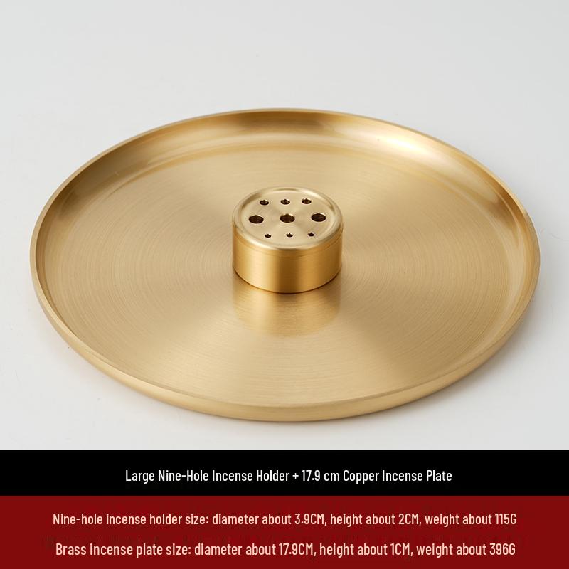 Nine-Hole Zen Brass Incense Holder - Ash-Free & Multi-Hole Mini Burner