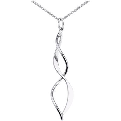 [Q4847] - Silbernes Collier 'Chorégraphie' versilbert (rhodiniert) - 45 mm