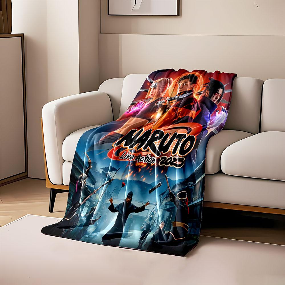 

Three armed characters with swords and powers set against a fiery moon. for all seasons blanket lunch break throw gift 80cm x 120cm