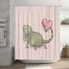 Cute Iguana Shower Curtain Tropical Forest Animal Pattern Bathroom Decor Nature Theme Waterproof Fabric Washable