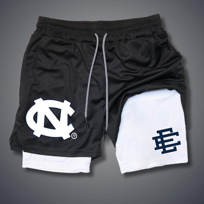 Personalized Printed Shorts Men's Summer New Double-layer Two-in-one Fitness Sports Casual Pants