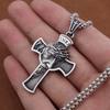 Stainless Steel Christian Jesus Cross Pendant Chain Trend Charm Crisscross Jesus Necklaces Men chains Jewelry Gift