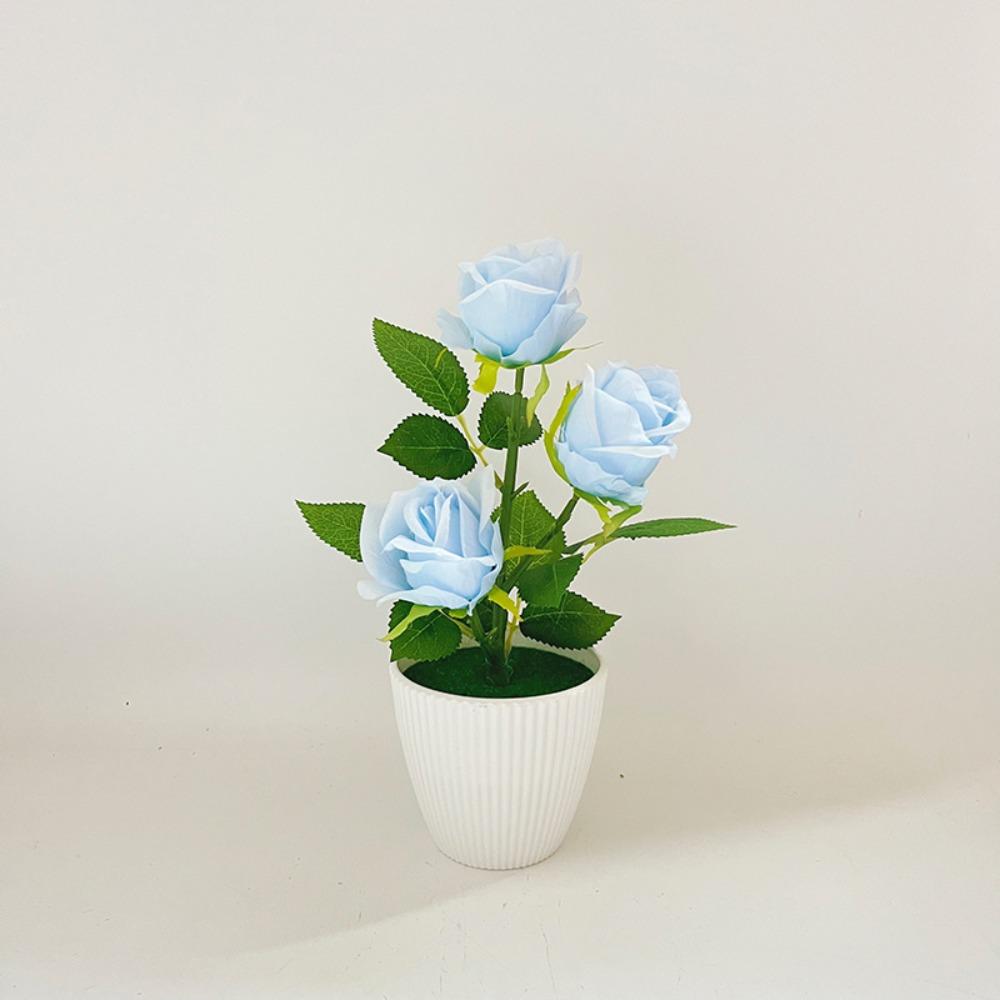 Multi-Bloom Artificial Faux Plants Simulated Bonsai New Artificial Rose Potted Flowers  Home Decor