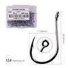 100pcs/Box Fishing Hooks Iseama Circle Carp Eyed Fishing Hook Set Size 2-15# Ring Eye Japan Fishhooks Single Jig Hook