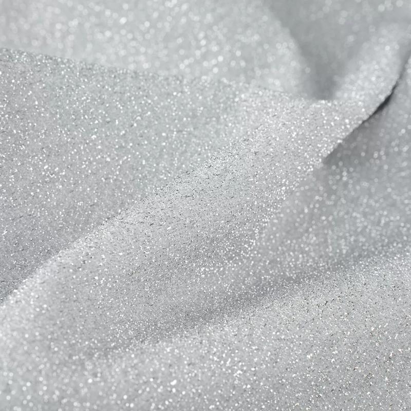Sparkle Fabric Silver White Glitter Metallic Shiny Ballet Gown Evening Dress Suit Stage Costume DIY Designer Material Wholesale