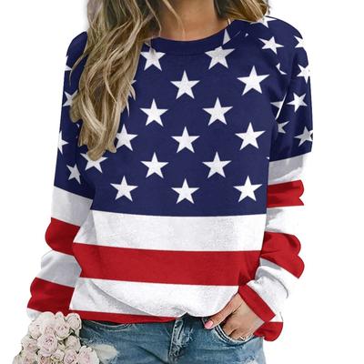 Women's 3D Rainbow Stripe Printed Pattern T-shirt Round Neck Long Sleeve Cute Casual Hoodie Loose Plus Size Fashion Tshirt