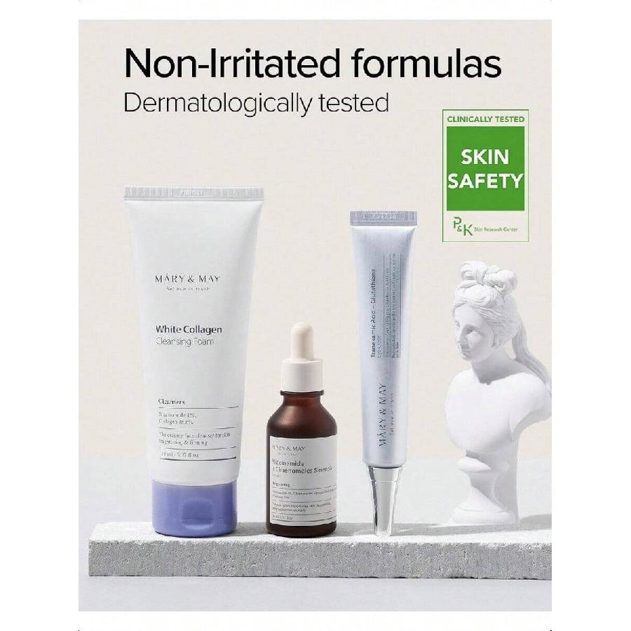 Mary&May Niacinamide + Chaenomeles Sinensis Face Serum 30ml - Korean Vitamin B3 Face Serum For Clear,Sebum Control And Acne Soothing- Quick
