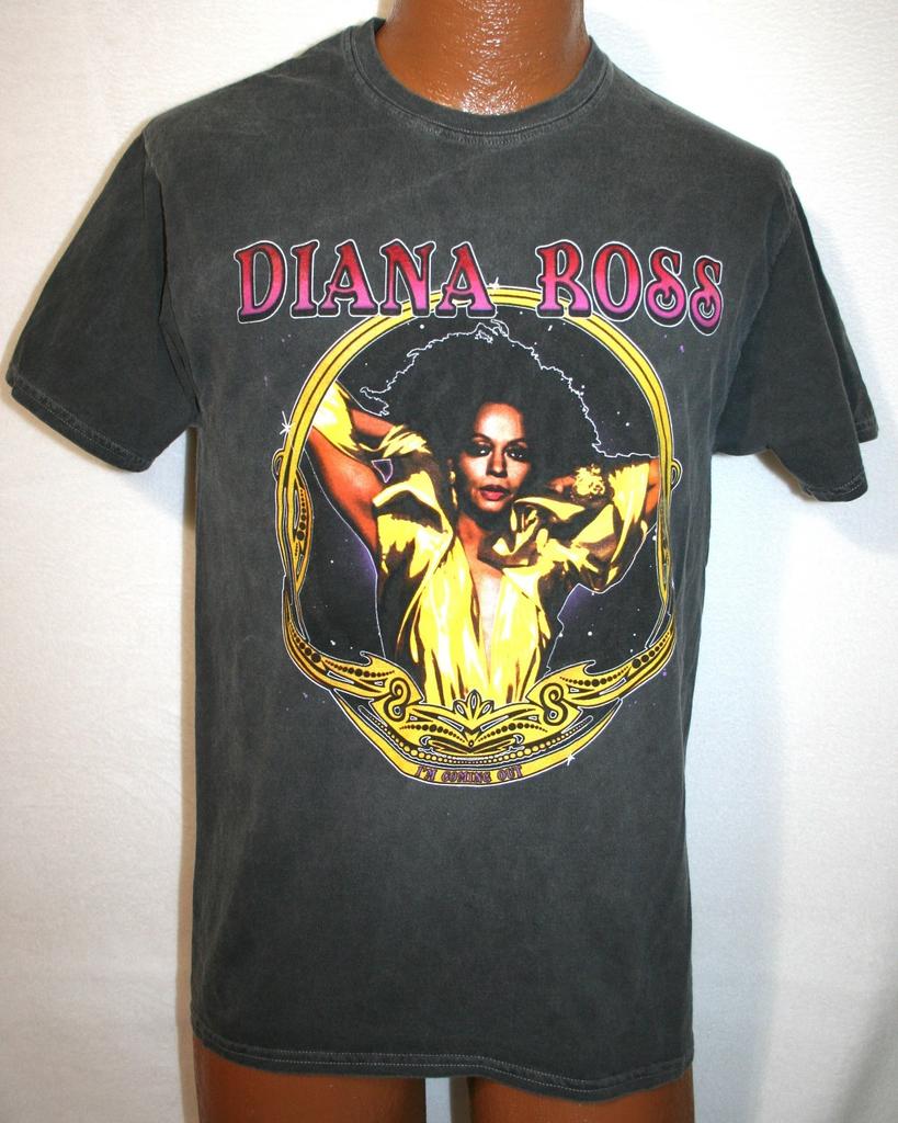 DIANA ROSS I'm Coming Out Official T-SHIRT S/M Grey R&B Pop Supremes Singer