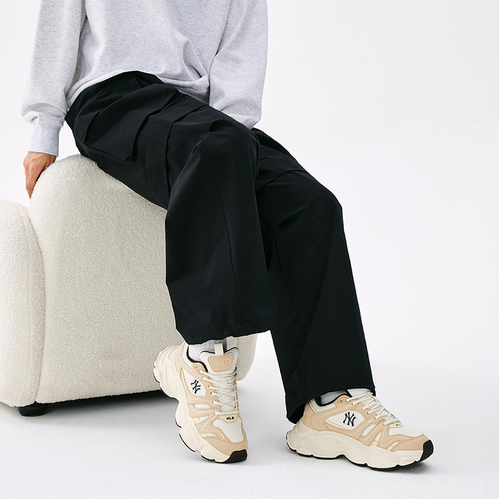 MLB New York Yankees Fabric Synthetic Leather Retro Trendy Fashion Couple Casual Wave Breathable Increased Height Low Top Dad Shoes 3ASHCC15N-50BRS