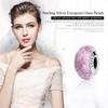 BAMOER Hot Selling Beautiful Pink Shimmer European Murano Glass Bead Charm Suitable for DIY Bracelet