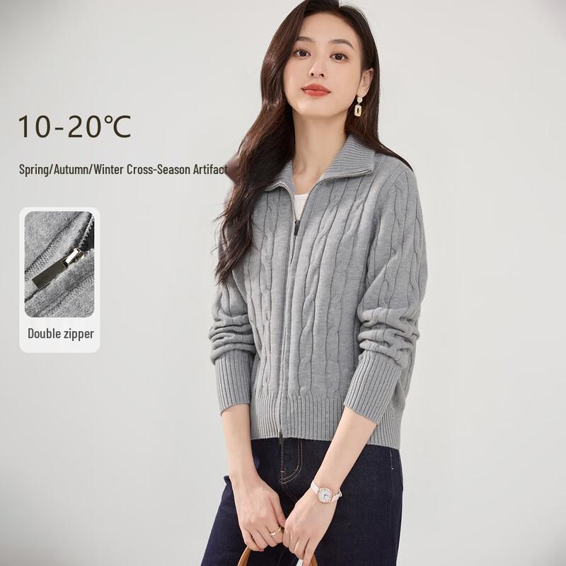 

Women s Old Money Style Turn-down Collar Knitted Cardigan One Size F(170/88A)