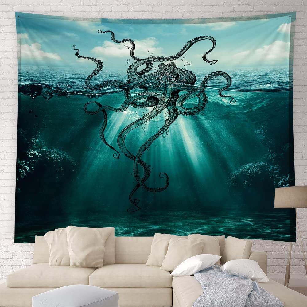 Psychedelic Octopus Tapestry Ocean Monster Tapestry Abstract Style Tapestry Home Living Room Bedroom Dorm Decor Background Cloth