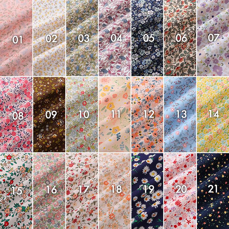 100*150cm Pastoral Style Small Floral Printed Cotton Fabric Summer Thin Flower Fabric For DIY Dress Patchwork Sewing Accessories