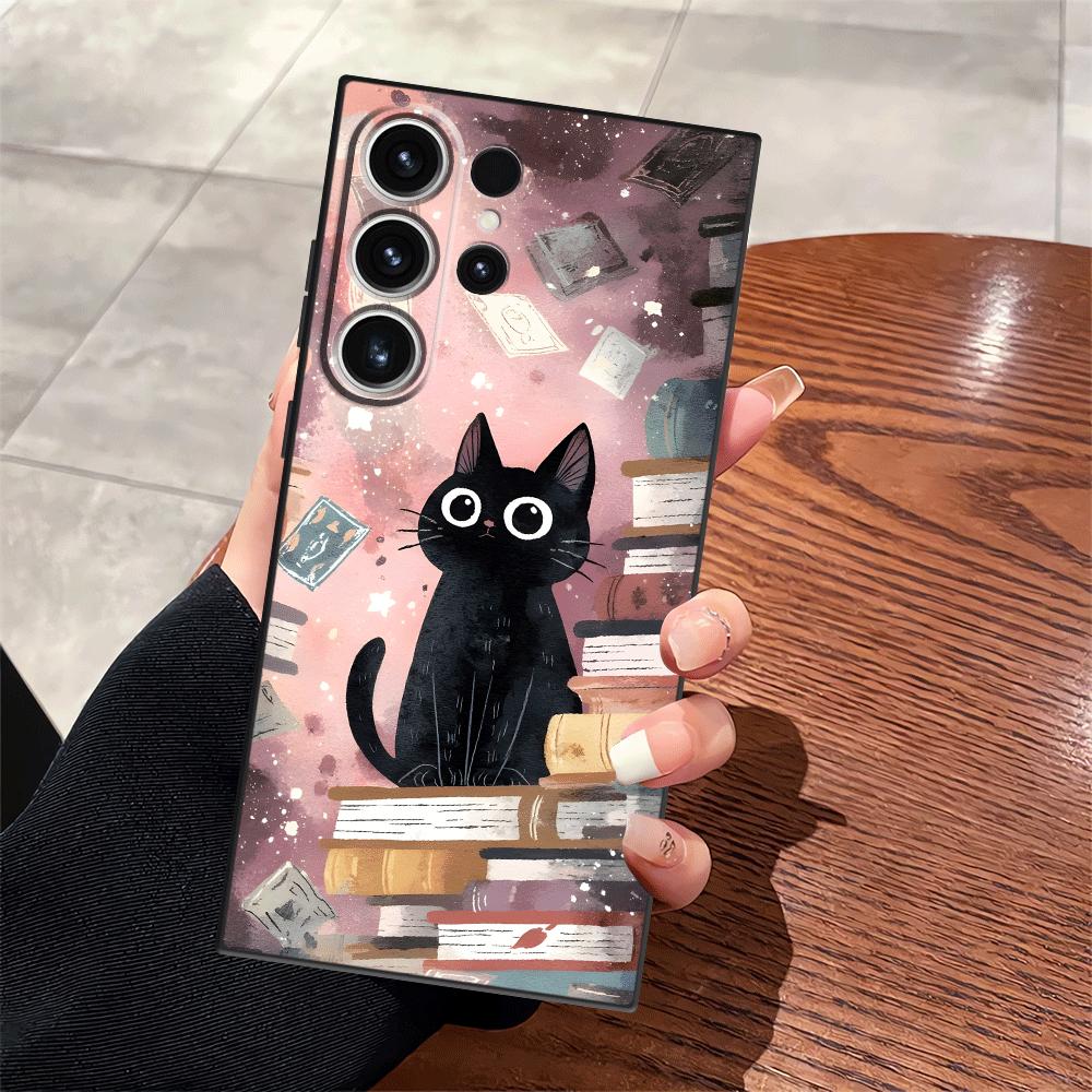 

Funda Phone Cover Case for Samsung Galaxy S25 S26 S23 S20 Ultra S24 Plus Note 20 8 9 10 S10 S9 S21 FE Cartoon Black Cat Galaxy S24+