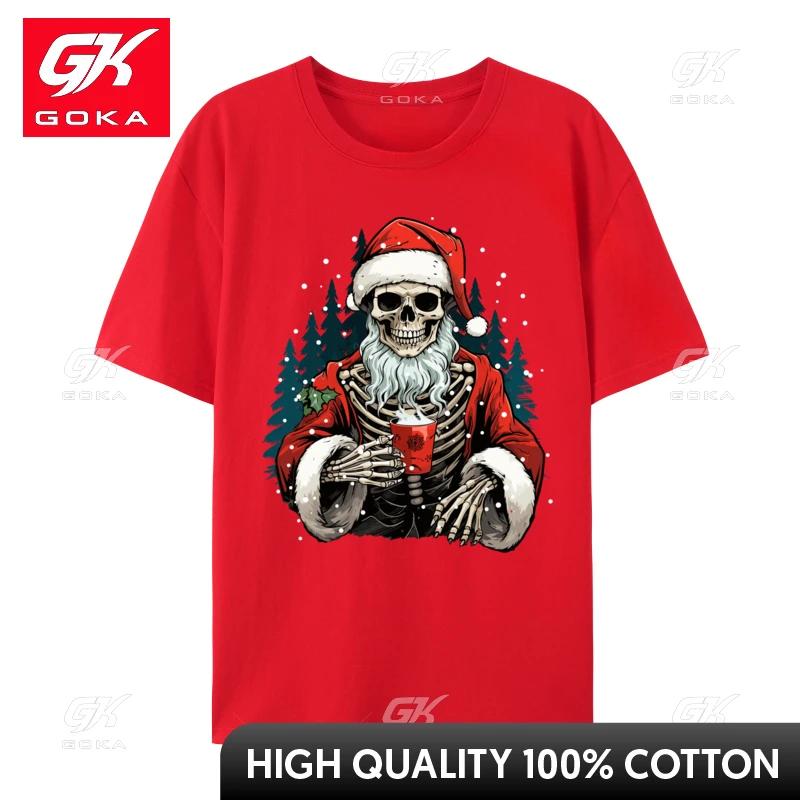 Skeleton Santa Dead Inside Santa Christmas Skull Funny TShirts Novelty Birthday Gifts Tees Tops Cotton Black TShirt S