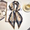 New Summer Small Long Striped Silk Scarf for Women with Versatile Extra Long Hair Strap Scarf Korean Diamond Strap Streamer