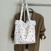 Flower Canvas Tote Bag Floral Women's Handbag Fashion Embroidery Lace Shoulder Bag  Summer