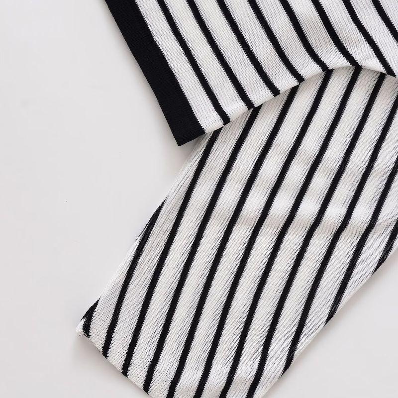 Kaslead New Women Clothes Western Style Fashion Simple Bat Sleeve Stripe Top 1165260