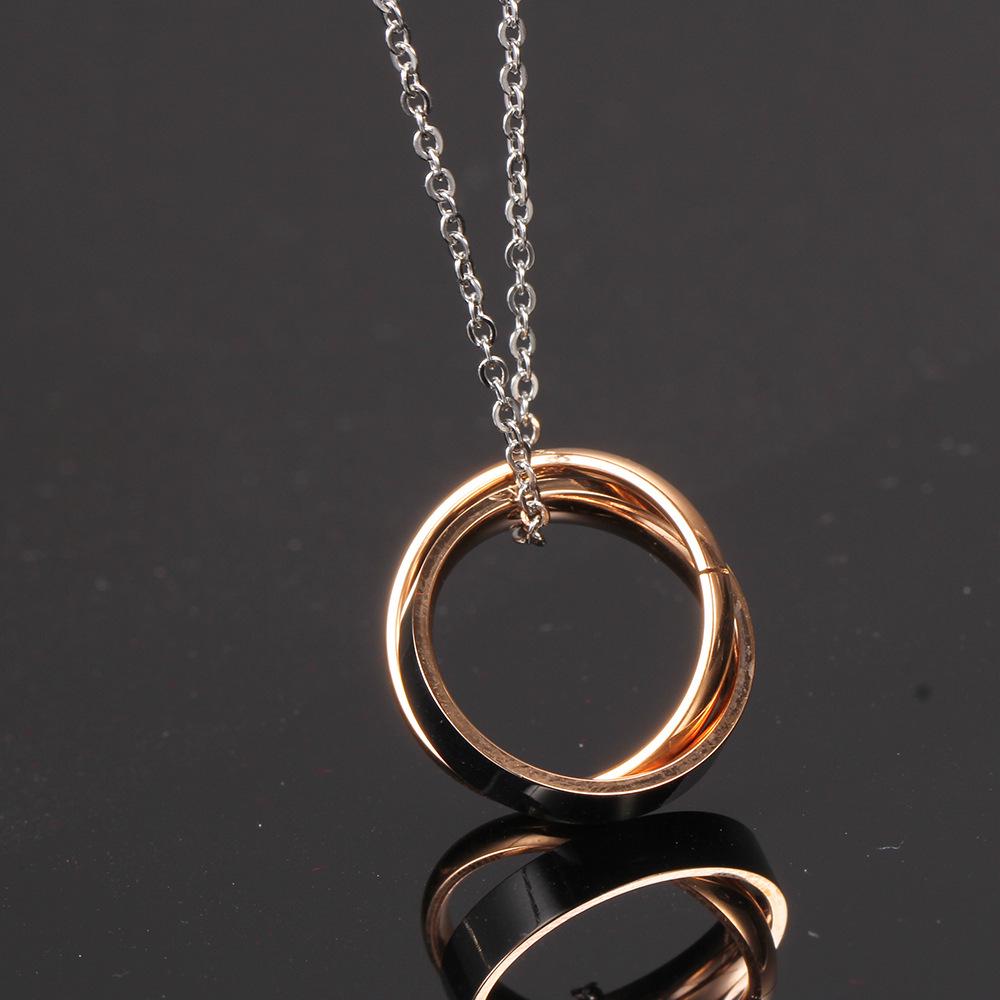 European and American Double Layer Heart Pendant Titanium Necklace - Valentine's Day Gift