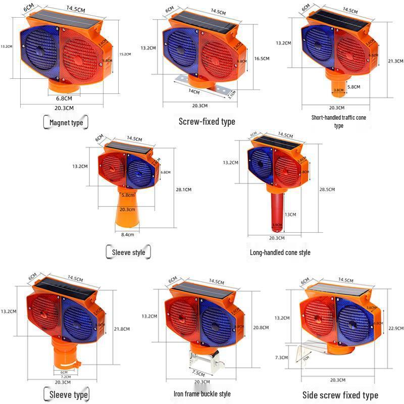 Solar LED Strobe Warning Light for Road Construction and Safety Cones
