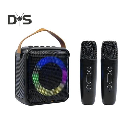 Bluetooth-kompatibel Lautsprecher mit Mikrofone Kit Schnelle Verbindung Verzögerung-Freies Surround Sound Effekte Mini Karaoke Maschine Spielzeug