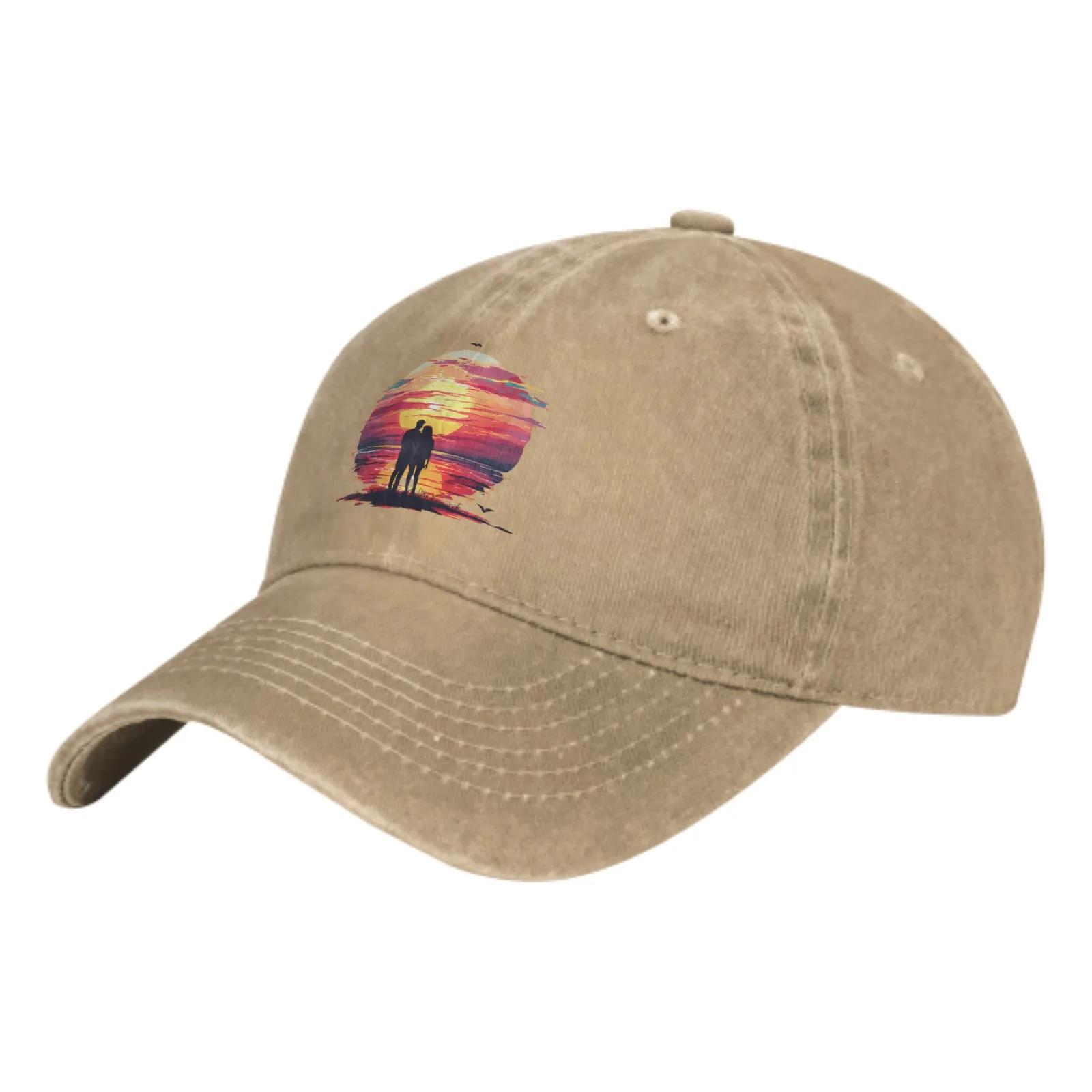 

Романтический Закат Лето Классическая Мода Мужская Кепка Тракер Хлопок Дышащая Женская Ковбойская Кепка Отдых на Открытом Воздухе Баскетбольные Кепки Adjustable хаки