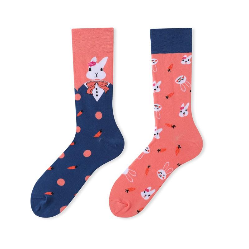 Asymmetric Crew Socks Men Women Cartoon Sports Casual Fashionable Pair