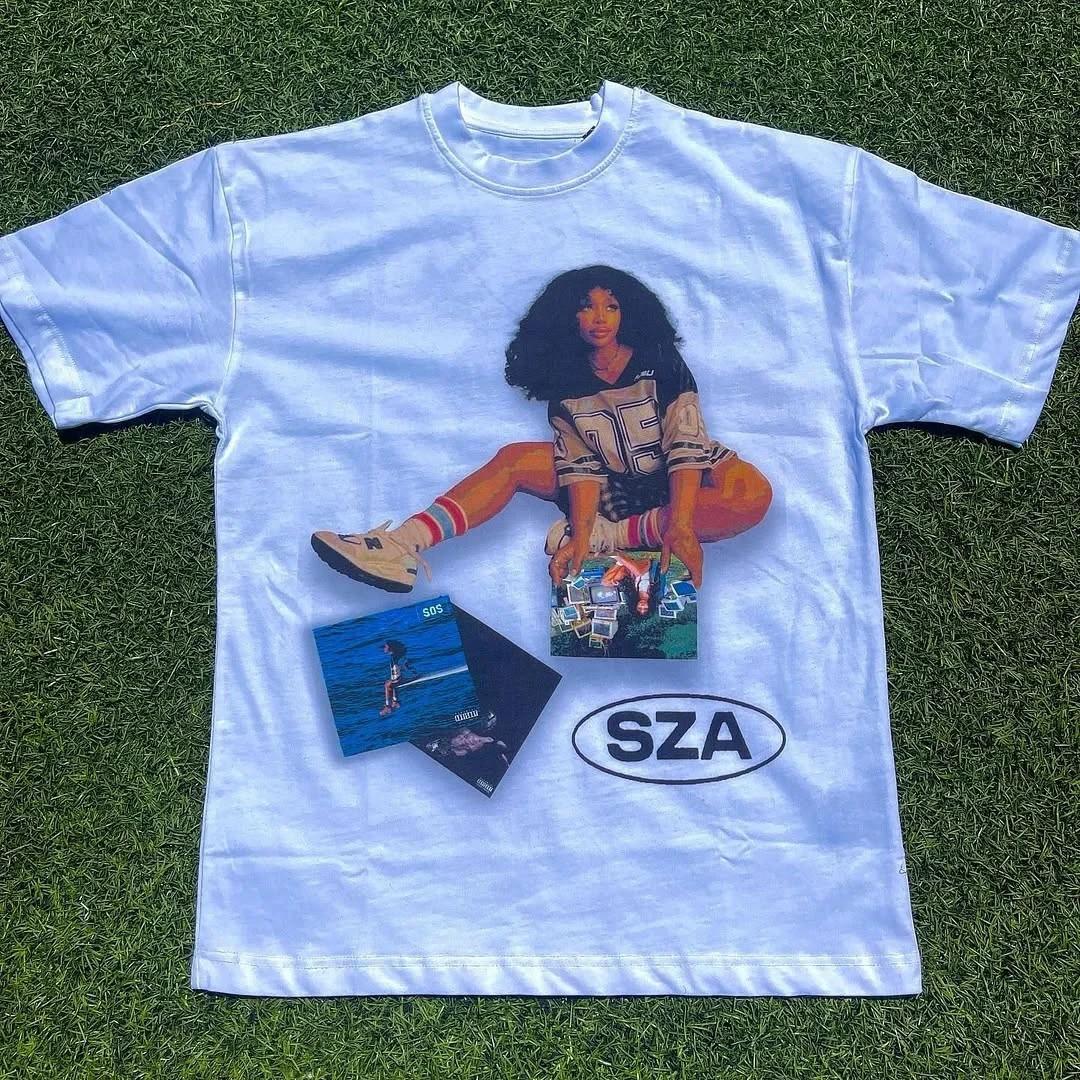 SZA SOS R&B Артист Графическая Футболка Хлопок Принт Уличная Одежда Y2K Унисекс S-3XL 2XL