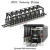 Subway Bridge Model Set MOC Building Blocks Compatible 53401 Railway Track Parts City Train Station Assembly Bricks Kid Toy Gift