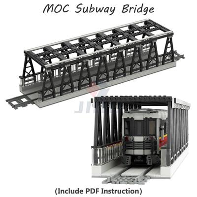 Metro Brug Model Set MOC Bouwstenen Compatibel 53401 Treinrails Onderdelen Stad Treinstation Montage Blokken Kind Speelgoed Cadeau
