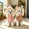 Pet Knit Hat With Ruffled Trim Small Dogs Cats Winter Warm Beanie Cap S M Size