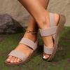 Large-Size Summer European & American Roman Style Flat Sandals – Open-Toe Outdoor Casual Sandals for Women