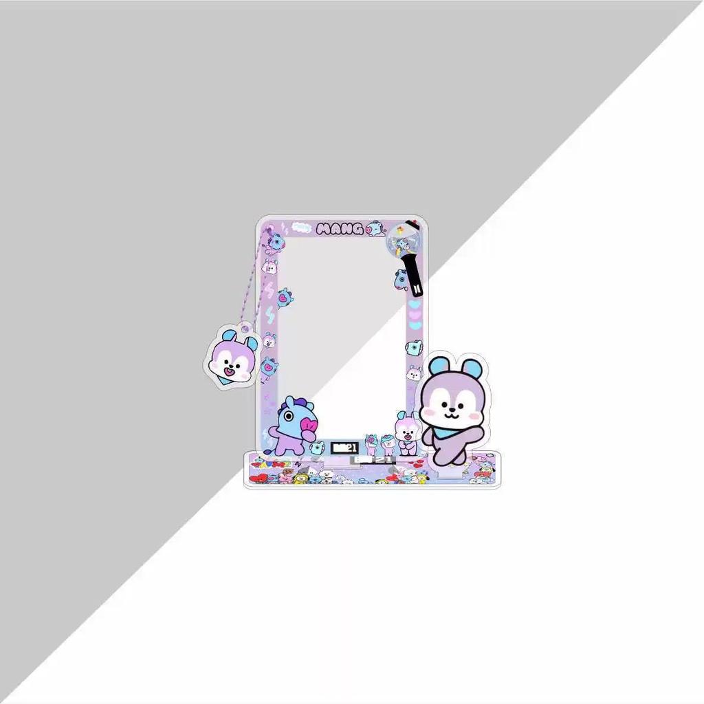 Bt21 Cartoon Card Insertion Frame, Small Card Storage Pendant, Standing Desktop Decoration, Star Periphery