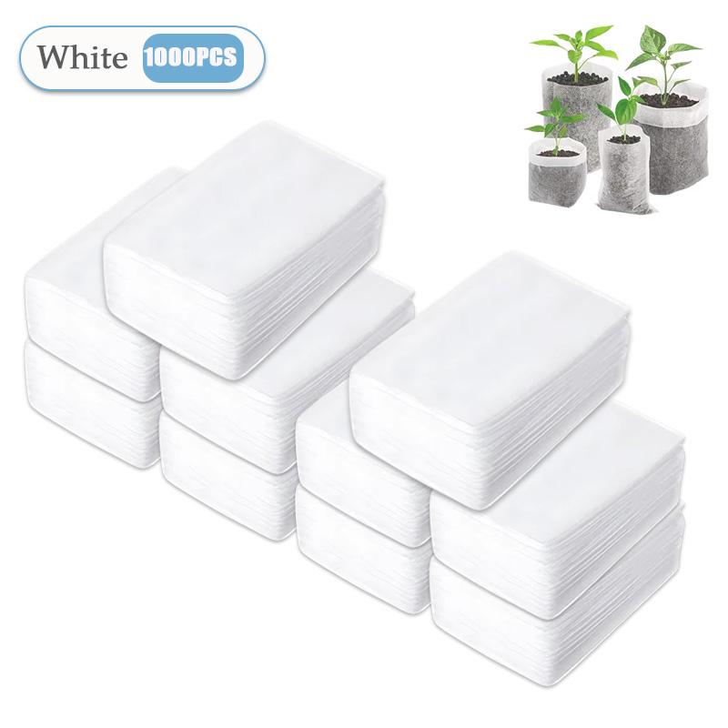 100-1000PCS Biodegradable Nursery Bag Plant Grow Bags Non-woven Fabric Nursery Bags Aeration Pocket Flower Vegetable Grow Tools