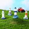 BESPORTBLE Mini Lighthouse Decoration Resin Mediterranean Lighthouse Figurine, Nautical Theme Decor Miniature for Landscaping