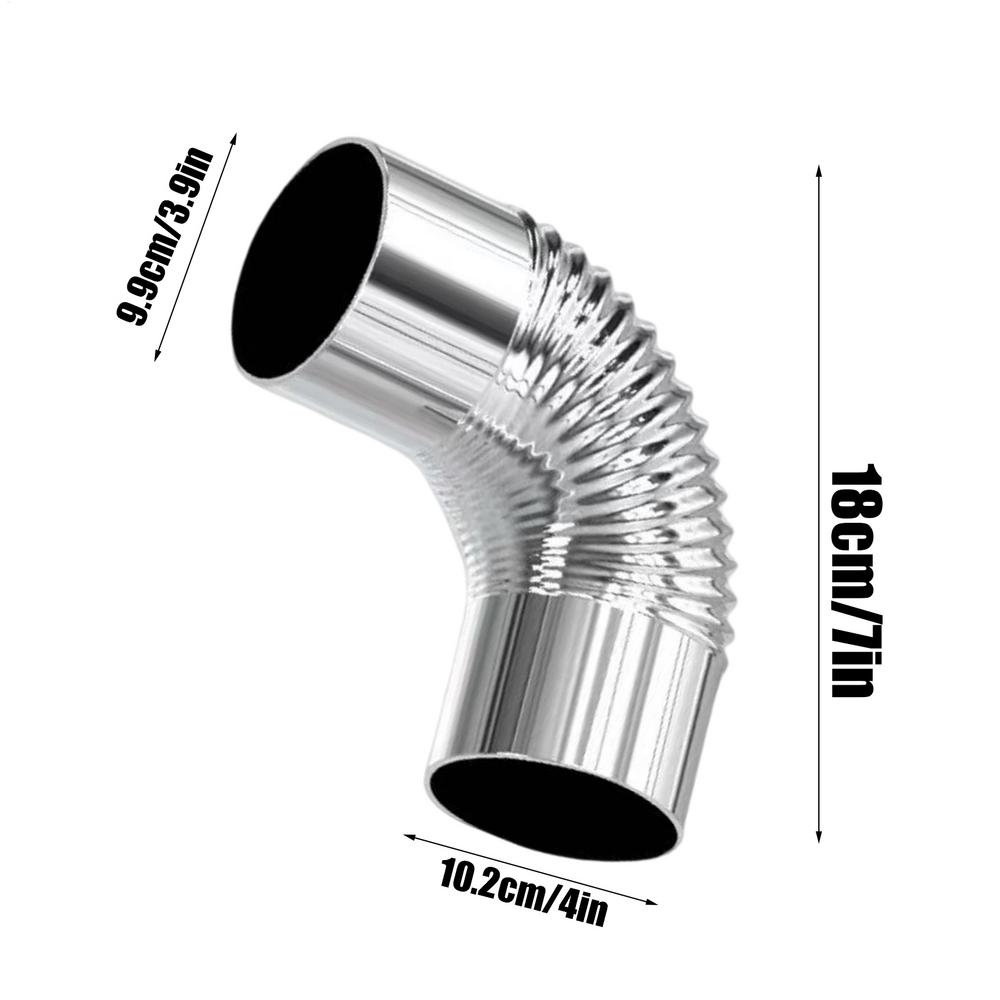 

90 Degree Stove Pipe Elbow Stainless Steel Chimney Connector For Wood Stove Fireplace Heat Resistant Outdoor Camping & Garden