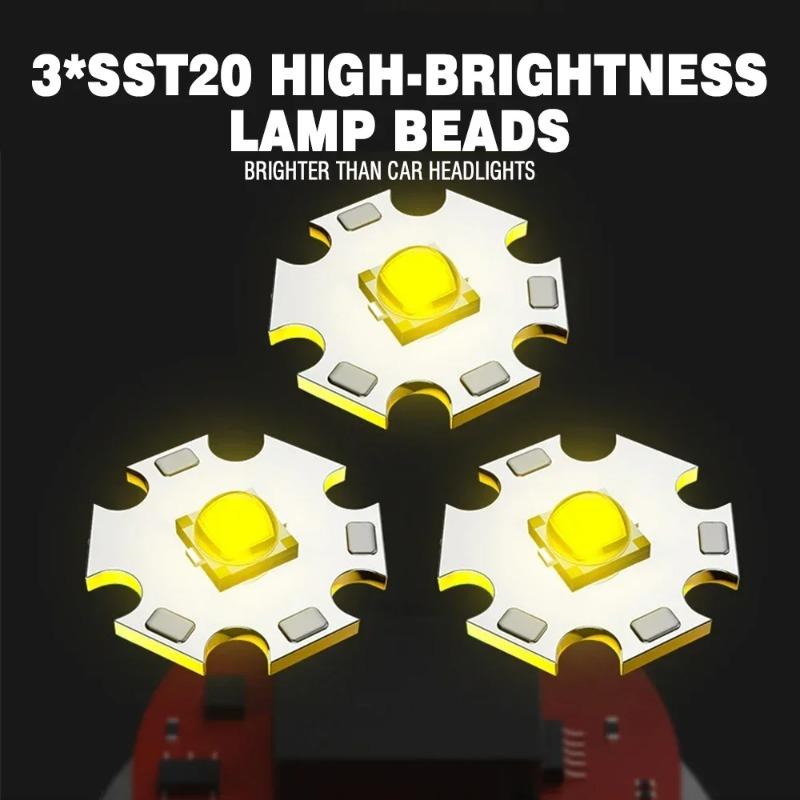 Powerful LED Flashlight USB Rechargeable Torch Waterproof Emergency Lamp Super Bright Portable Mini Torch for Camping Fishing