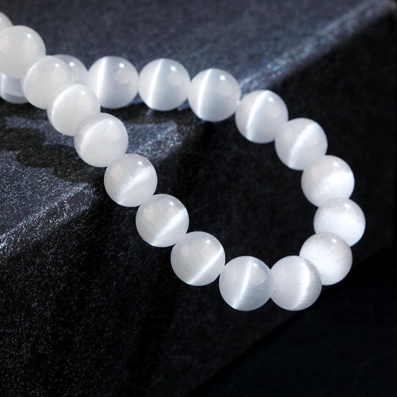 Białe kocie oko okrągłe koraliki do DIY biżuterii i akcesoriów
