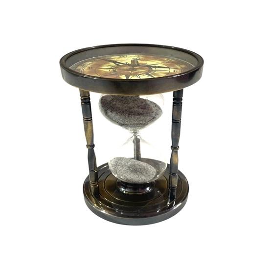 

Brass Compass Sand Timer 15.24 cm Nautical Desk Decor, Maritime Birthdays, Anniversaries, Graduations, Retirements Gift