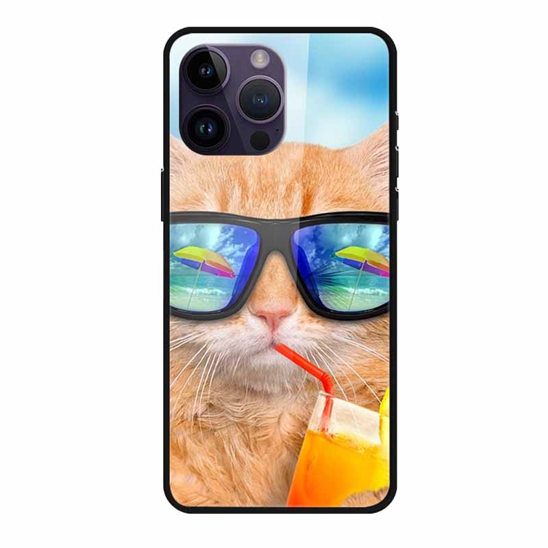 Glass Back Cover For iphone 16 Pro Max Phone Case 16Pro Max Hard Tempered Glass Case For iphone 15 Pro Max Case Soft TPU Bumper