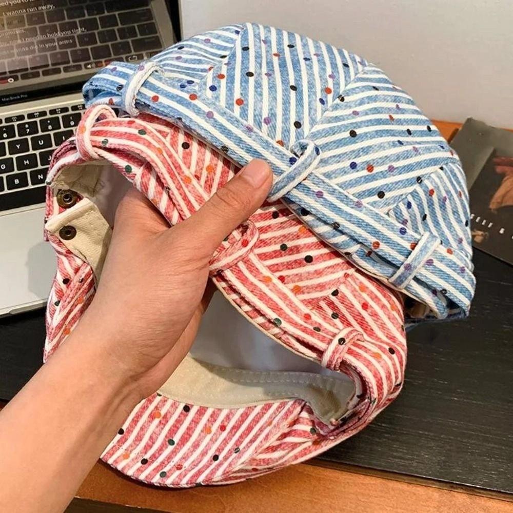 Y2k Stripped Berets Vintage Painter Cap Japanese Polka Dot Beret  Streetwear