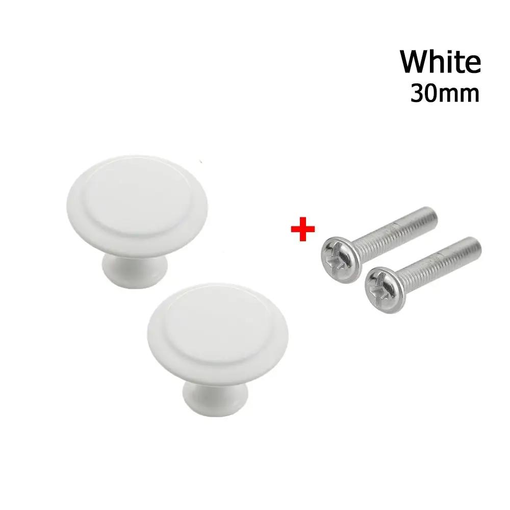 2 Stück runde Schubladengriffe (23/27/30 mm) mit Einzellochbefestigung für Küche, Schlafzimmer, Schränke, Kleiderschränke und Kommoden, Metallgriffe inklusive Schrauben