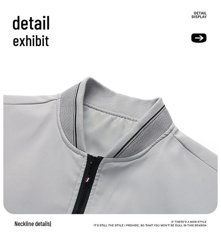 Men's Spring & Autumn Loose Solid Color Jackets - Middle-Aged Dad Business Casual Fashion