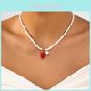 Süße Mädchen Perlenkette Frucht Erdbeere Anhänger Mit Sommer Mode Accessoire