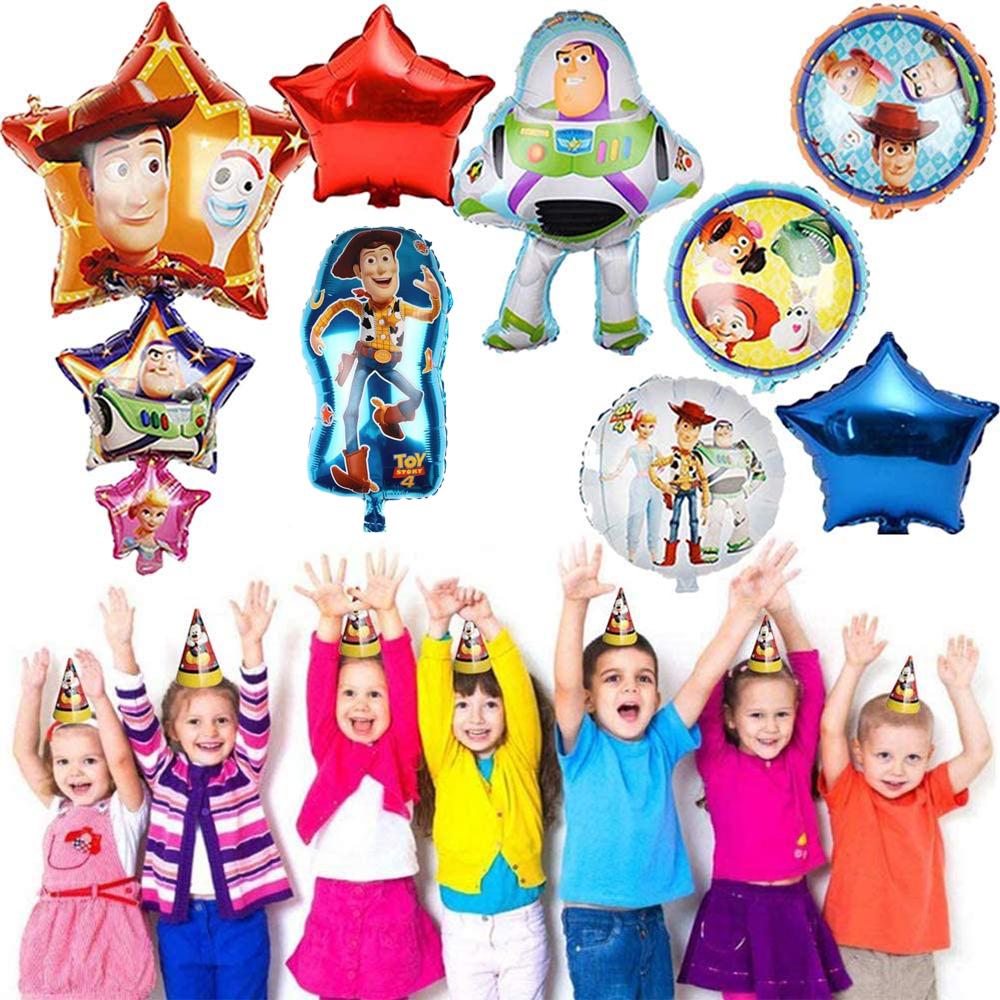 8 st Folieballonger Dekorationer Set för Toy Story Tecknad Temafest Dekoration