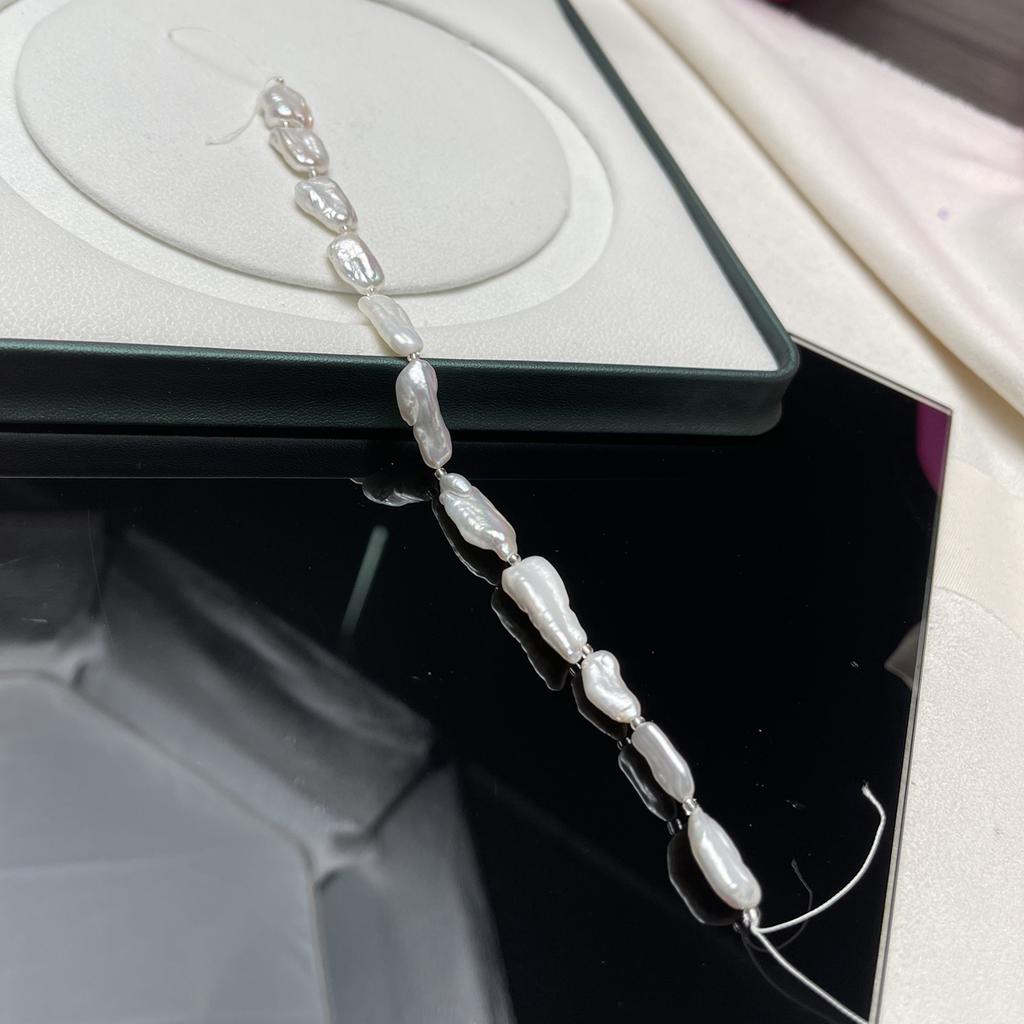 1String Fashion Irregular White Pipa Artificial Pearl Beads for Jewelry Making DIY Crafts, Women Luxury Birthday Party Romantic Love Wedding Gift 18cm