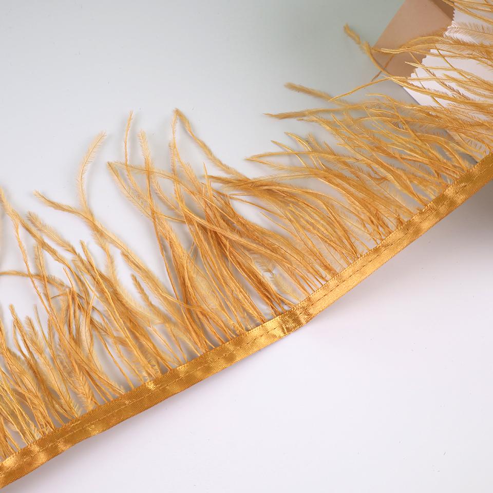10Meters Ostrich Feathers Fringe Trim For Needlework And Handicrafts Feather Dress Accessories Plumes Fringes For Clothes